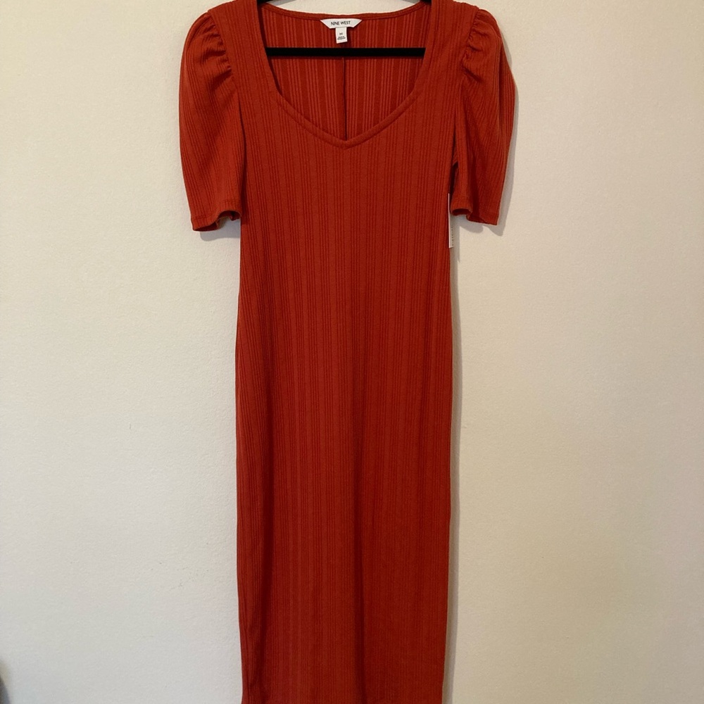 Nine West Rust Midi Dress